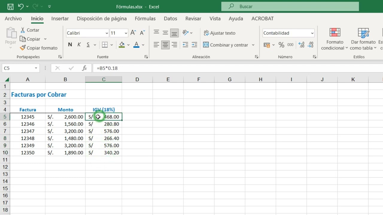 Curso de Microsoft Excel B&aacute;sico - 5. Operaciones b&aacute;sicas y f&oacute;rmulas en Excel