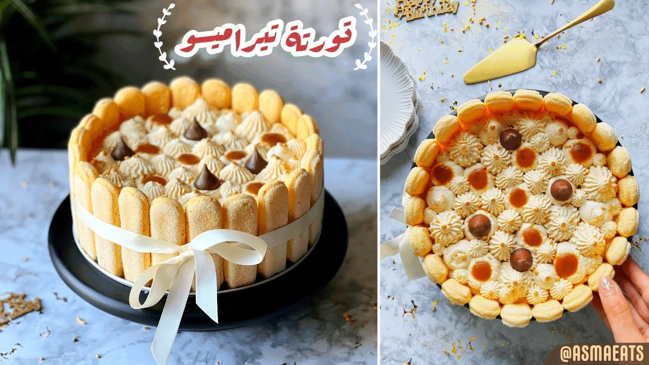 تورتة عيد ميلاد بطعم التيراميسو ( شارلوت تيراميسو ) طعمها خيااال وسهلة للمبتدئين 🥳