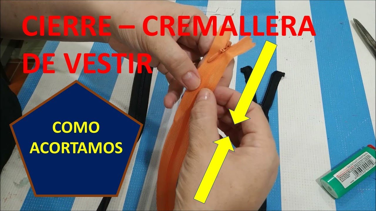 Acortar cierre de vestir (invisible)