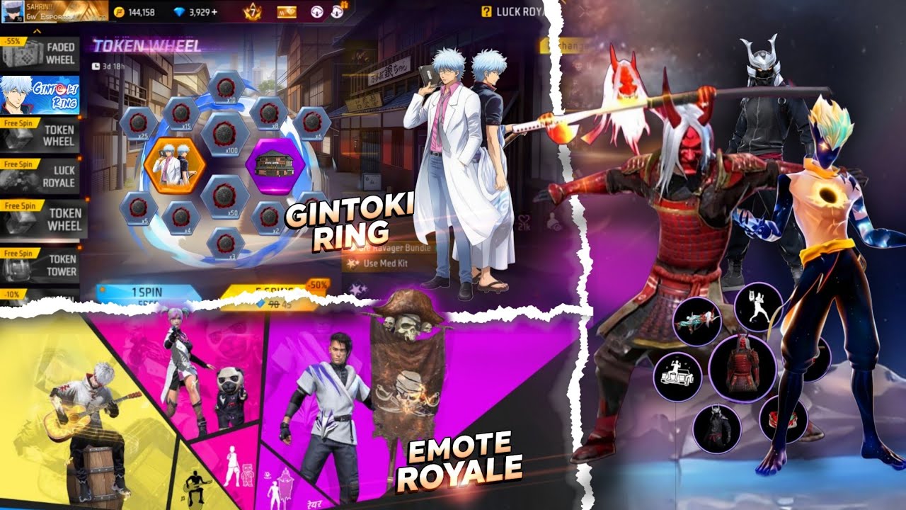 GINTOKI RING EVENT FREE FIRE, PIRATE FLAG EMOTE RETURN, NEXT RING EVENT, FF NEW EVENT, NEW EVENT FF