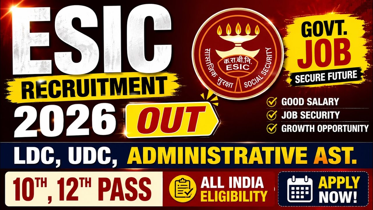 🚨ESIC RECRUITMENT 2026 | Single Exam | ESIC VACANCY 2026 | Latest Government Job Vacancy 2026, RWA