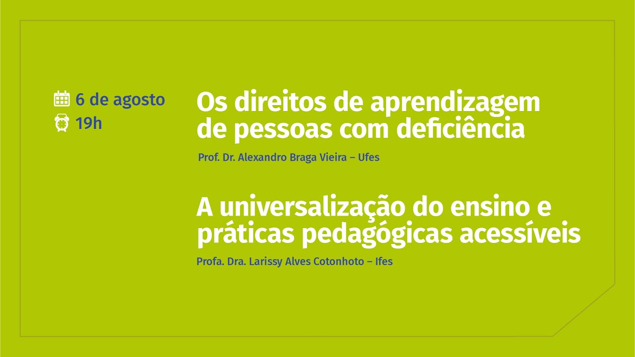 Live formativa do Pibid/Ifes, com tema 