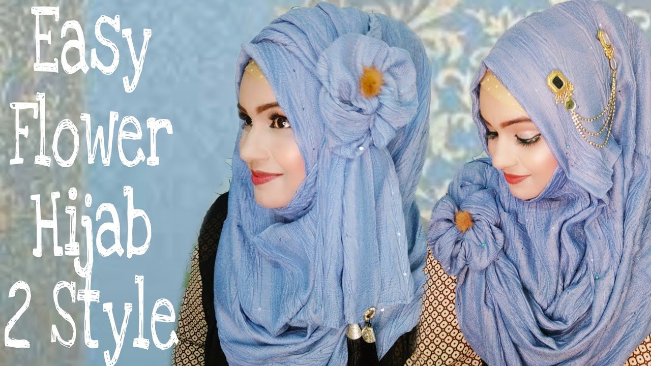 @muktabhuiyan1873 #Easy Floral Hijab 2 Style For Parties or Occasions#hijabstyle _7_Number❣️