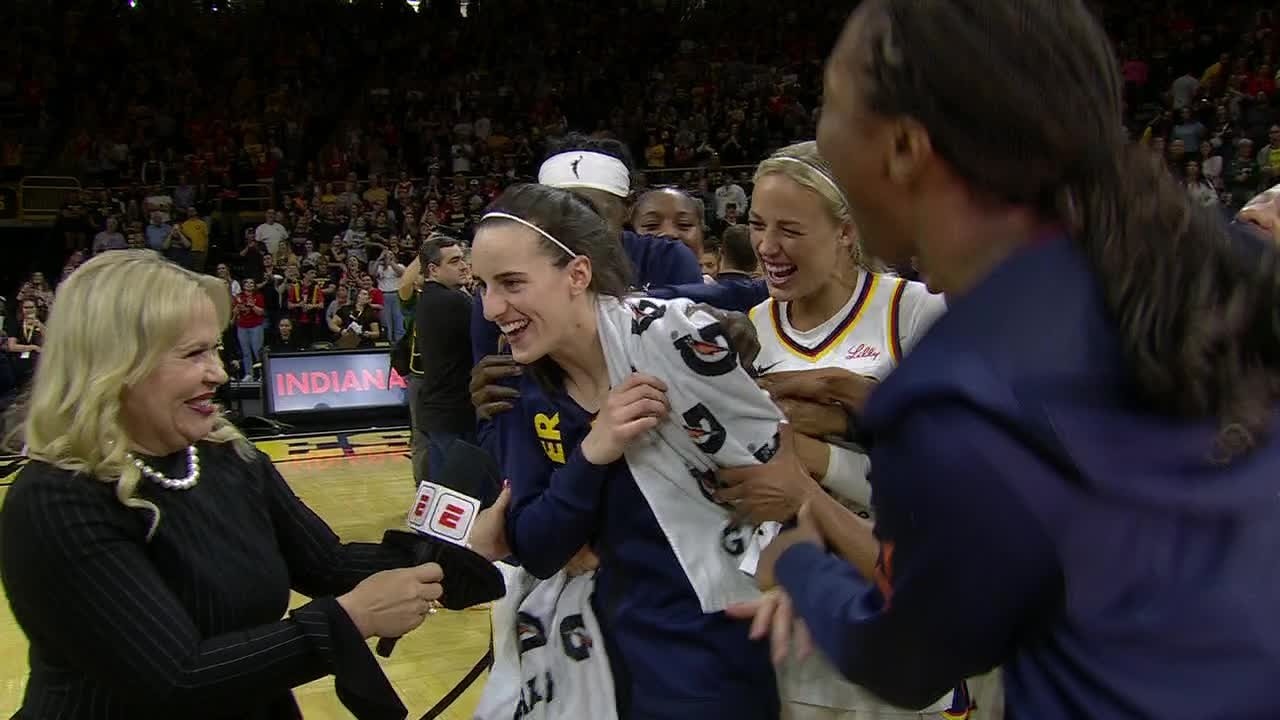 Caitlin Clark on EXCEEDING her record-setting shot and being back in Iowa | WNBA on ESPN