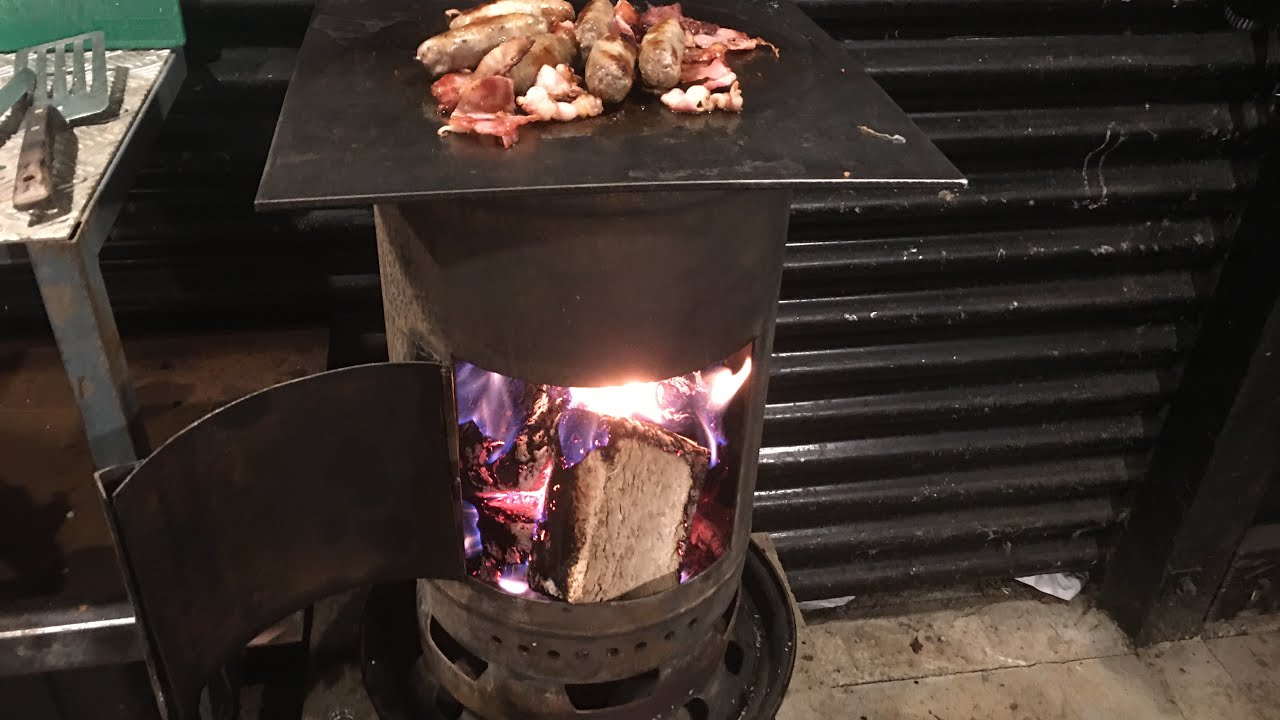 Making a gas bottle log burning stove