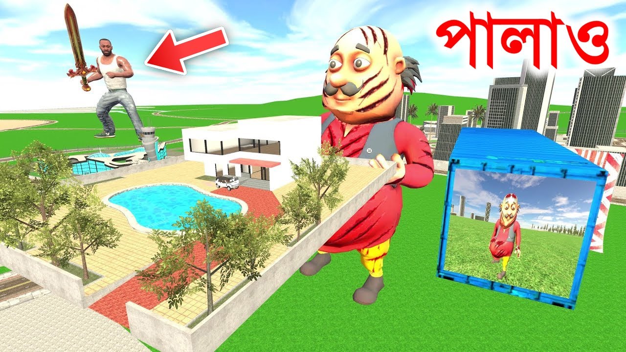 Franklin Open Giant Zombie Motu Mystery Container in Indian Bike Driving 3D
