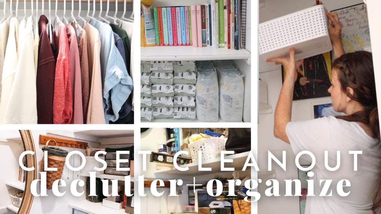 EXTREME DECLUTTER OF TWO CLOSETS AND *attempting* TO DESTINKIFY AN ANTIQUE WARDROBE |Heart+Home Crew