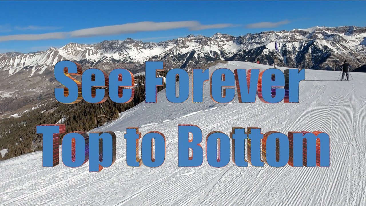 Snowboarding Telluride Ski Resort See Forever run top to bottom January 2022 current conditions BEST