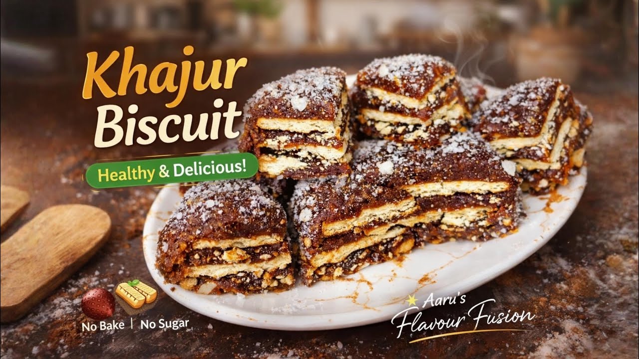 ખજૂર બિસ્કીટ | Sugar Free Dates Biscuit Recipe | No Maida Healthy Snack