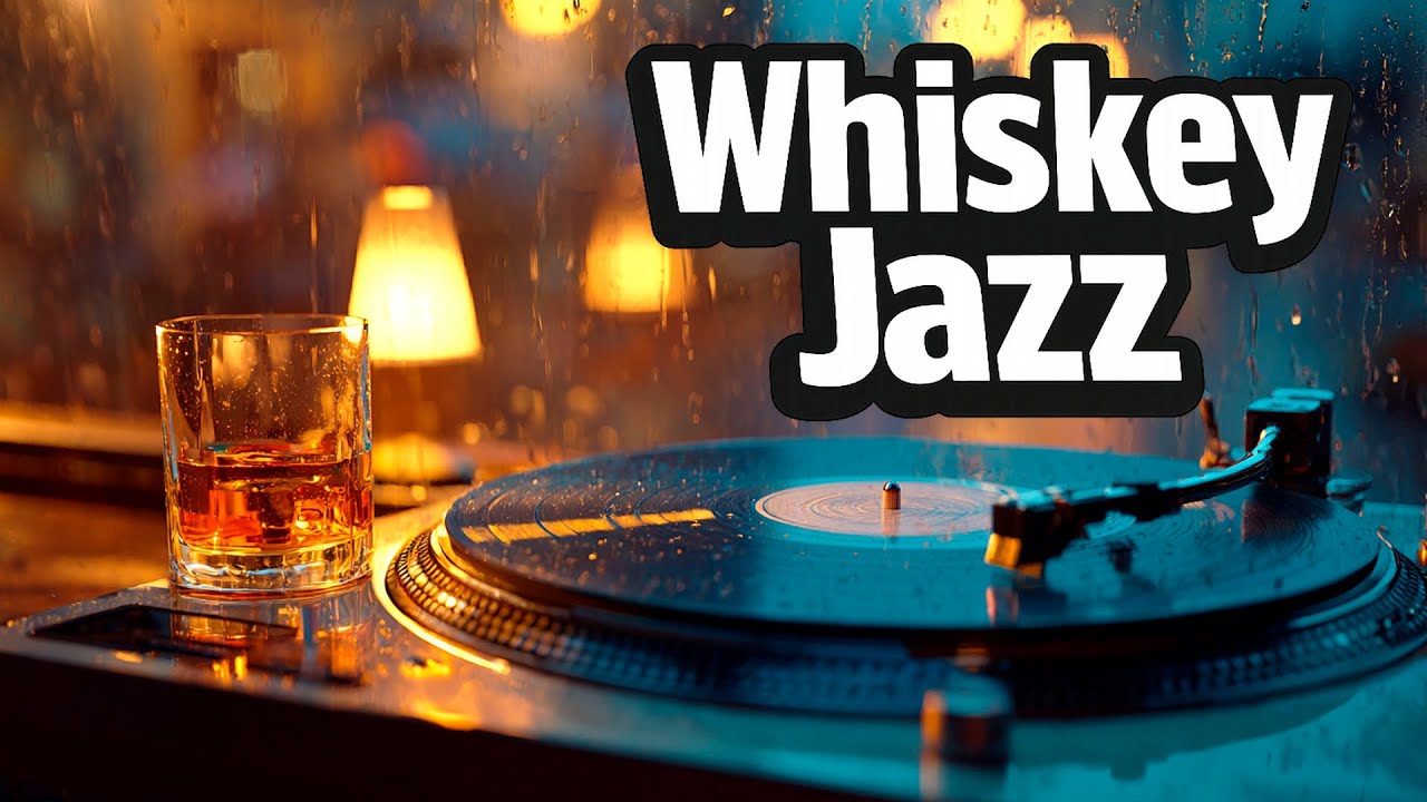 Whiskey Jazz Rain Sounds & Sax 🎷🥃 Instrumental • Turntable Rain Reflections