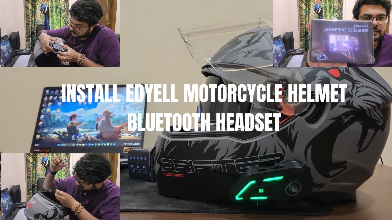 Installing  EDYELL Motorcycle Helmet Bluetooth Headset #edyell #intercom  #bluetooth