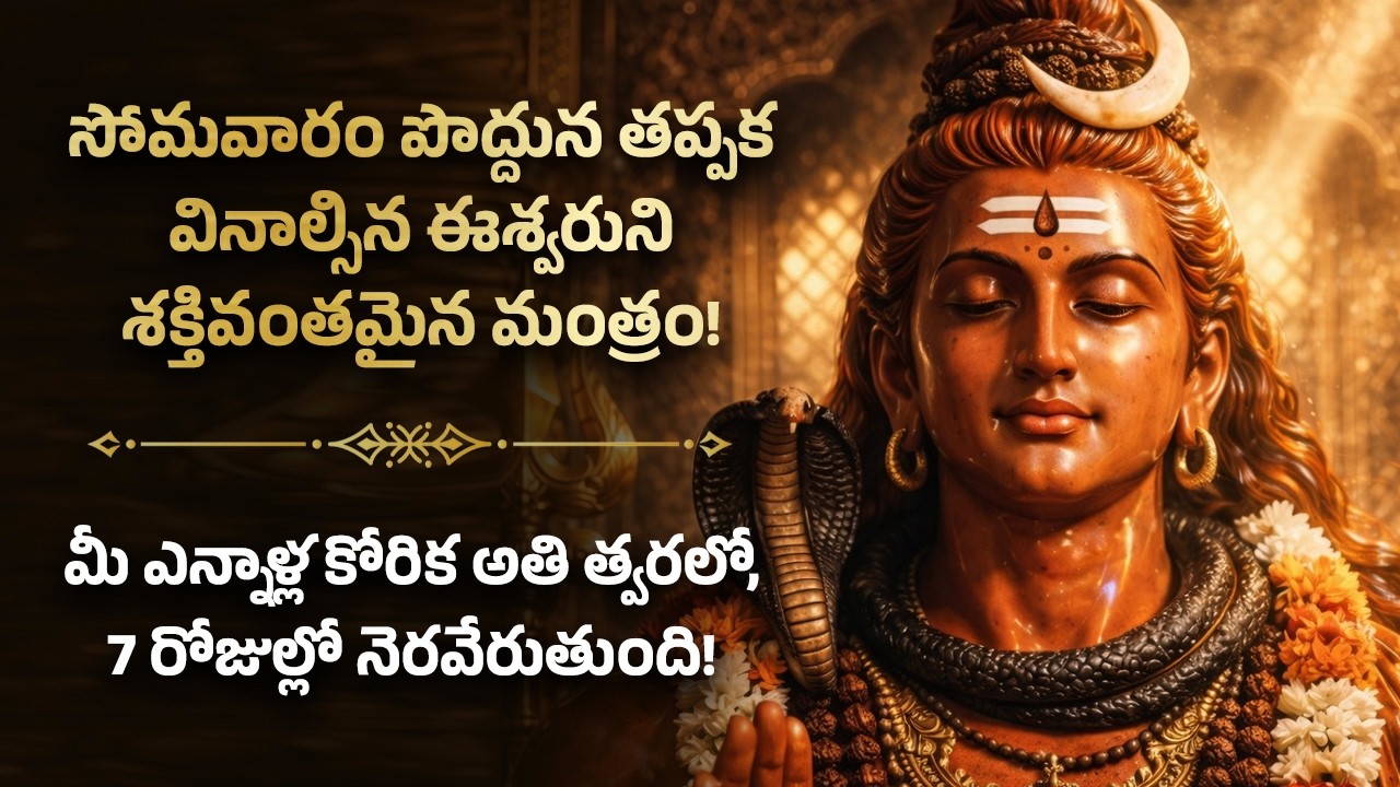 🔱మీ ఎన్నాళ్ల కోరిక అతి త్వరలో, 7 రోజుల్లో నెరవేరుతుంది! Start your Monday with Powerful Shiva Mantra