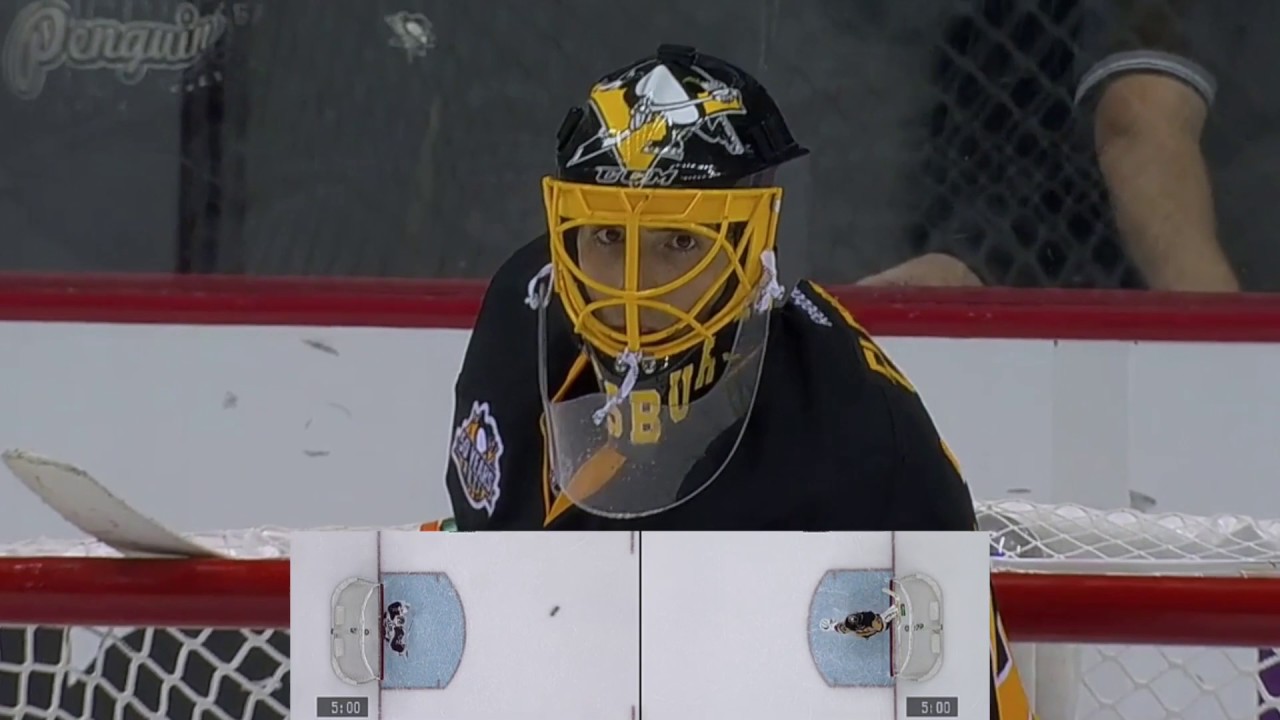 Fleury sends Pickard's water bottle back to him curling style