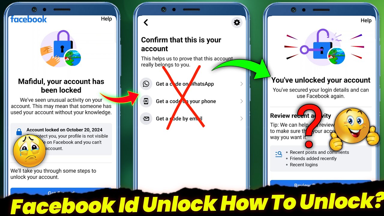 Facebook Lock How To Unlock Without OTP | Facebook Locked How To Unlock | Facebook unlock kaise kare
