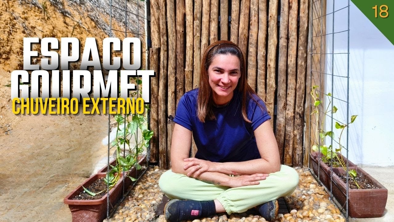 Fizemos um CHUVEIRO EXTERNO no espaço gourmet