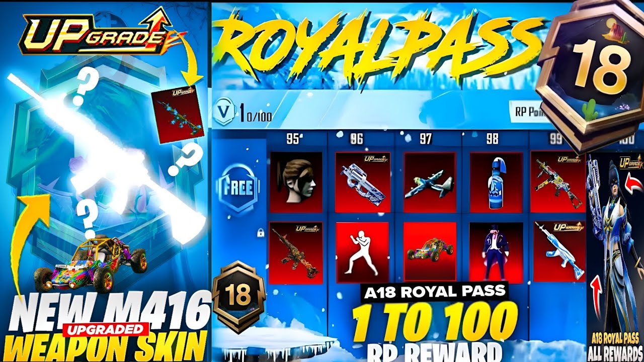 A18 ROYAL PASS REWARDS😍|BGMI A18 ROYAL PASS LEAKS😱|A18 ROYAL PASS 1 TO 100 RP REWARDS🔥| A18 RP LEAKS