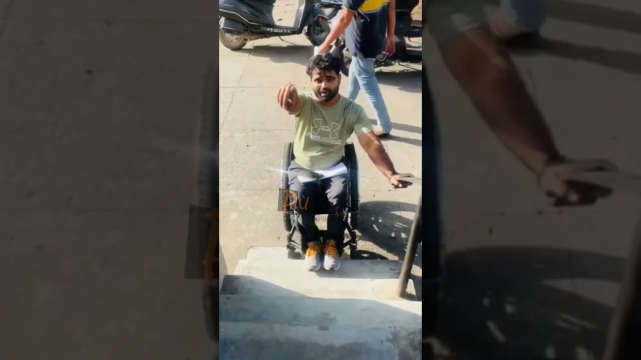 The unseen struggle disabled person asking for help outside SBI bank #disable