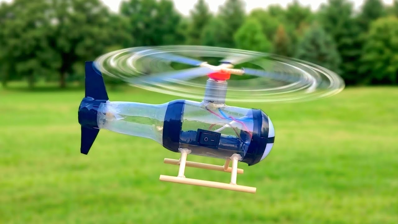 Flying Mini Helicopter Made from Plastic Bottle | DIY Project