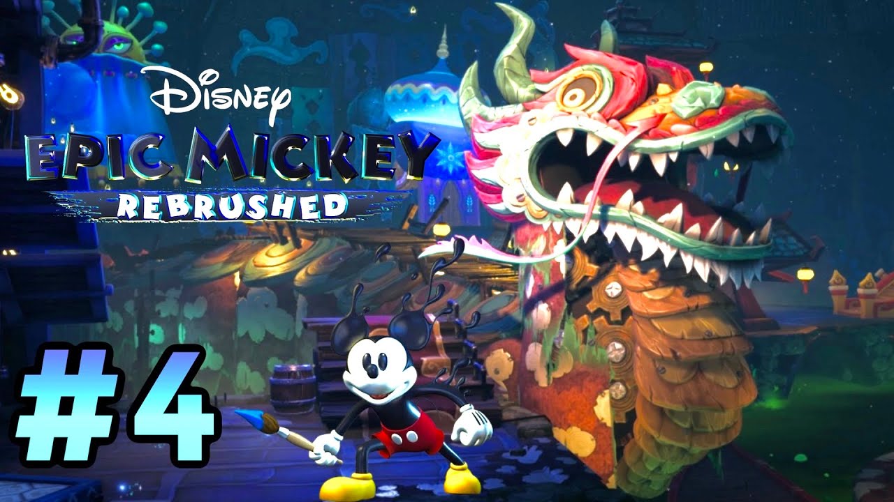 Disney Epic Mickey Rebrushed Level 4 Asia Boat Ride + Mickey Mouse Sound Cartoon SteamBoat Willie!