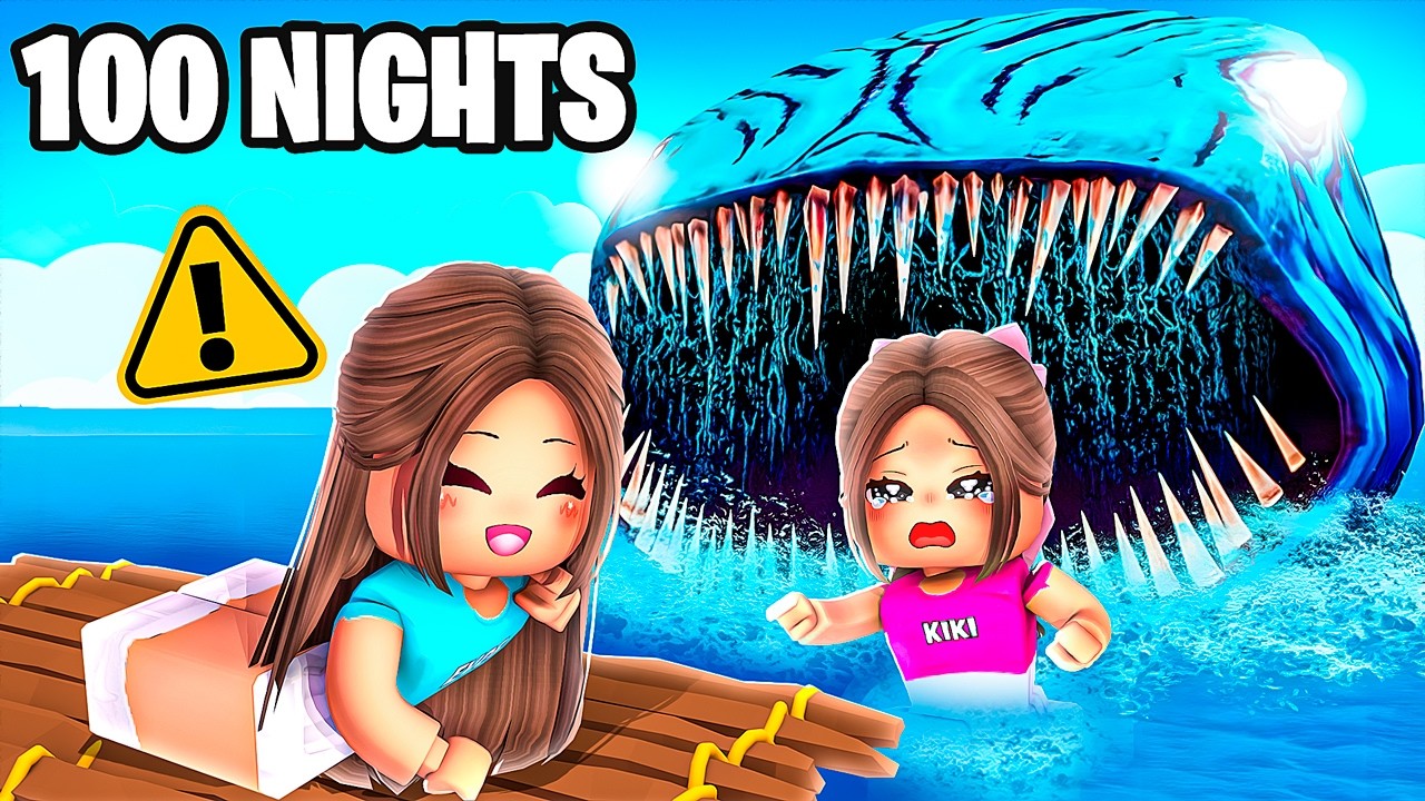 We Survived 100 Days on a RAFT in ROBLOX!