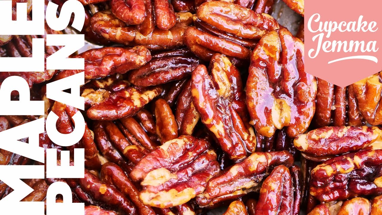 Oven-Baked Candied Maple Pecan Recipe - the Tastiest Nuts ever! | Cupcake Jemma