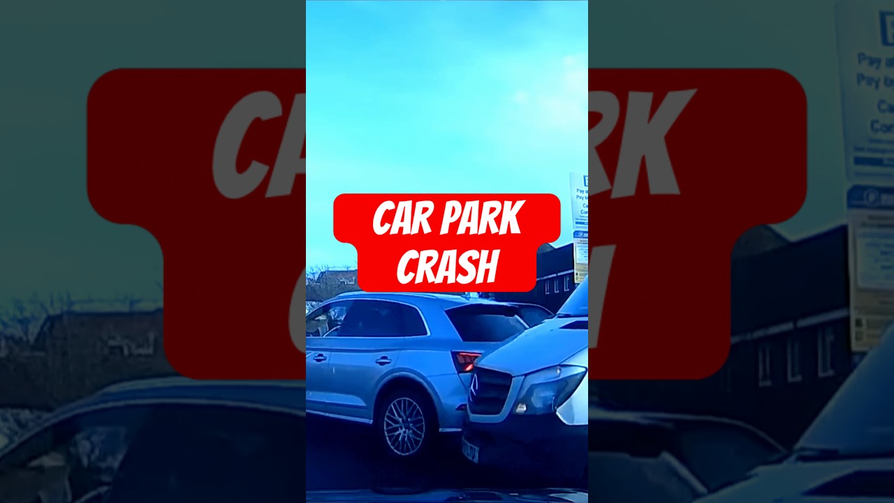 Car crash in car park when Audi driver reverses into a van!