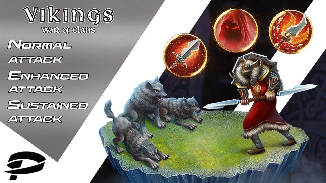 Vikings: War of Clans - Normal attack. Enhanced attack. Sustained attack