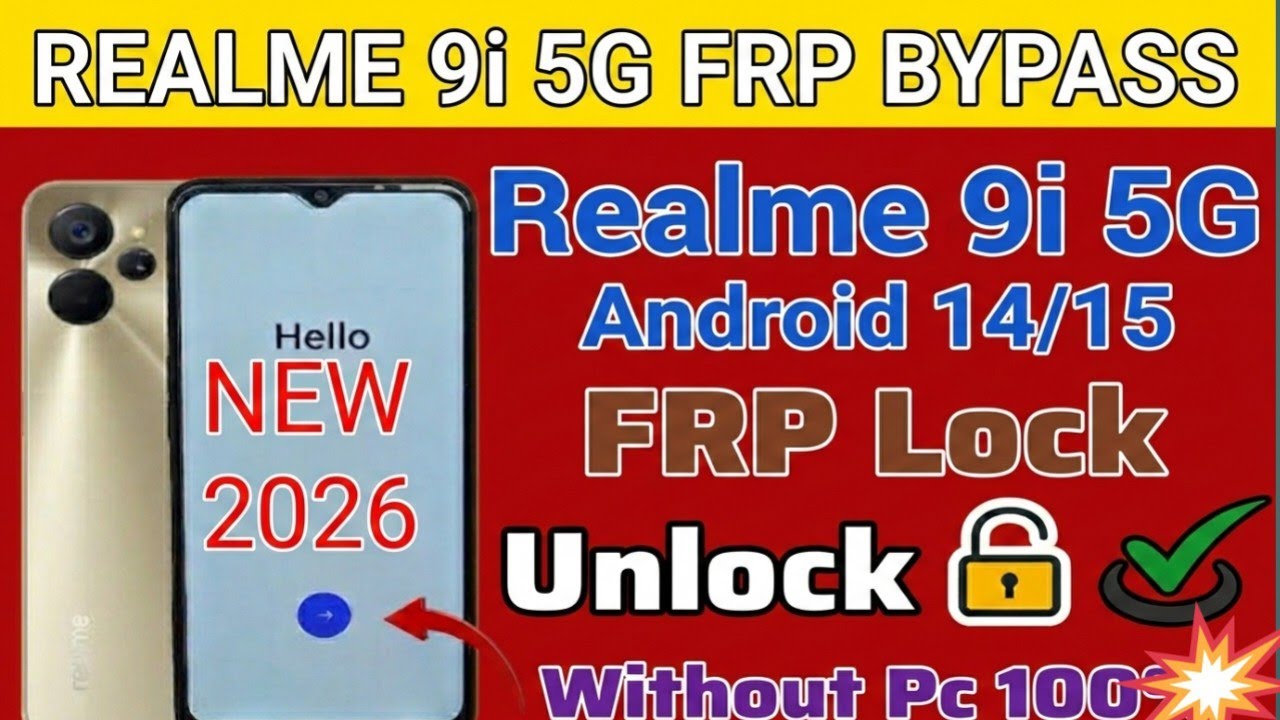 Realme 9i 5G Gmail Frp Bypass 2026 || Oppo Android 14/15 