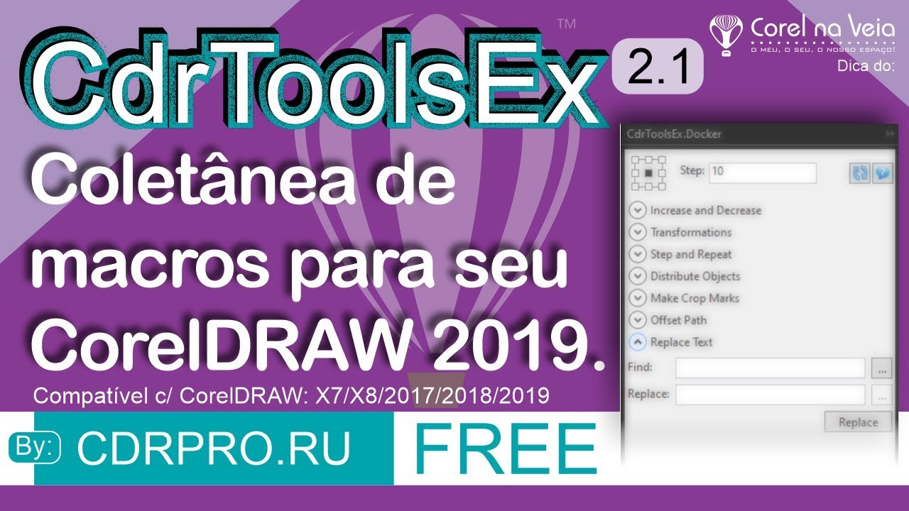 CDR Tools EX Coletânea de Macros FREE For CorelDRAW 2019