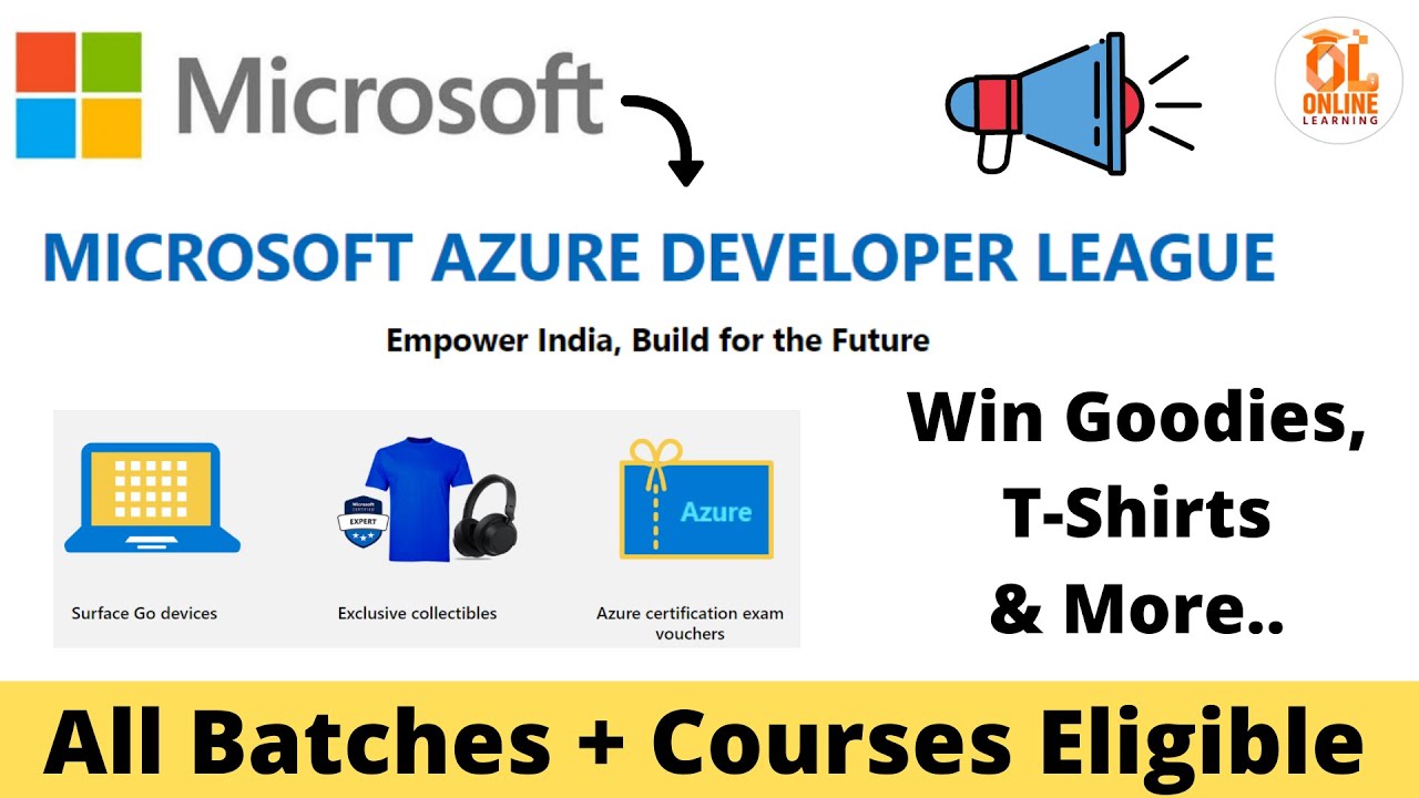 Microsoft Azure Developer League Program | Win Goodies | T-Shirts | Practice & Learn Cloud