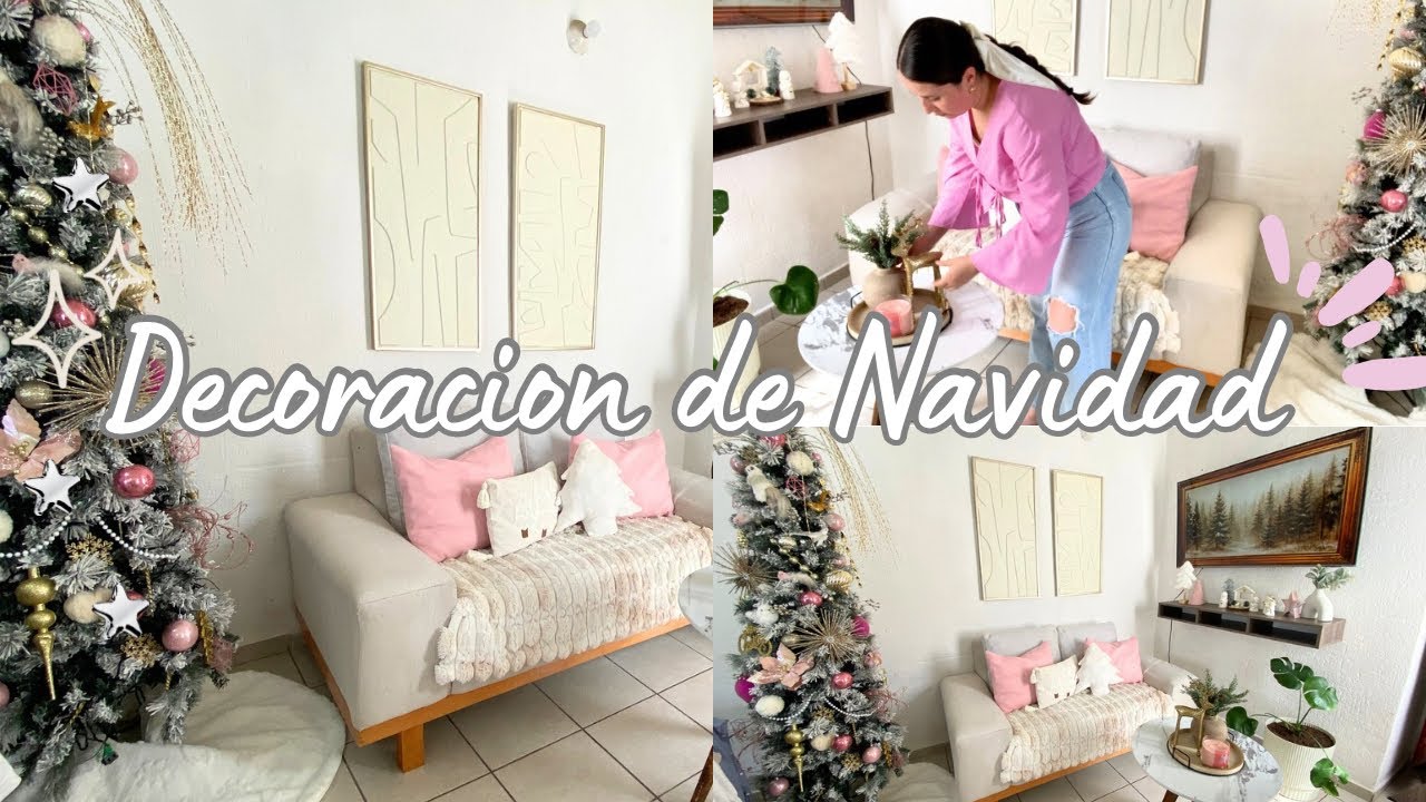 DECORACIÓN DE MI SALA 🎄| Me encanto el resultado 🩷✨ #christmas #decoration 