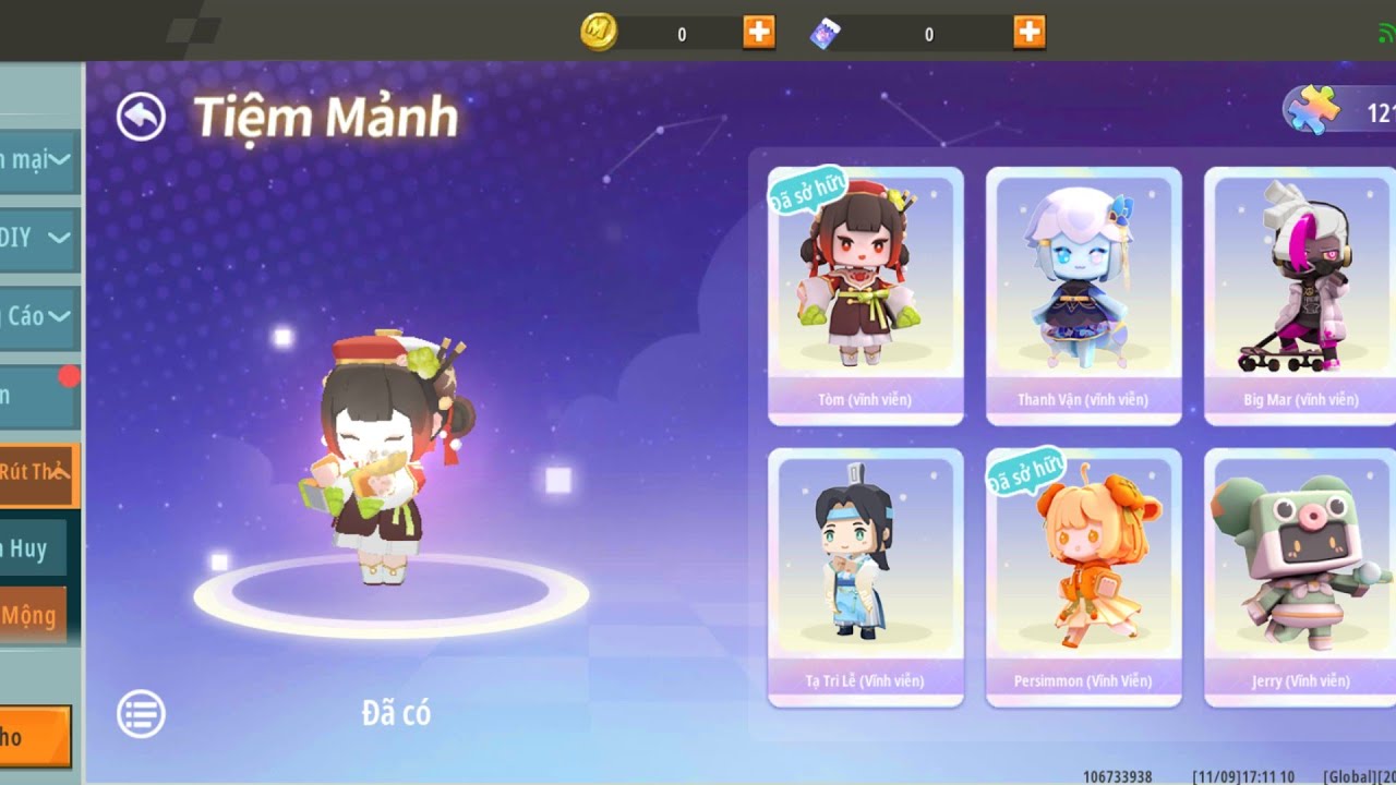 Mở Khóa & Review 4 Skin : Thanh Vận ; Big Mar ; Tạ Tri Lễ & Jerry Trong Mini World