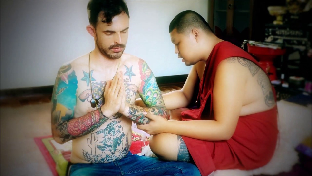 Sak Yant Tattoo by Temple Monk Eak in Chiang Mai Thailand