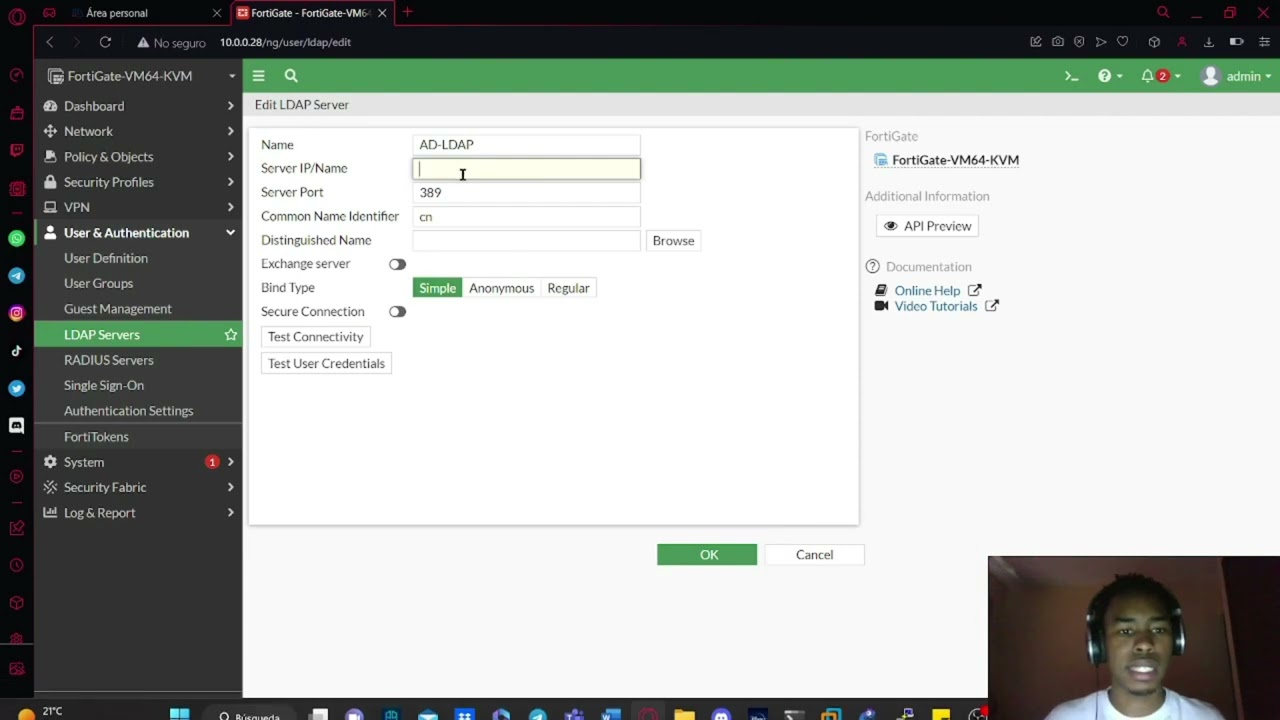 17.Integración con Active Directory - Programar LDAP // FortiGate v7.0