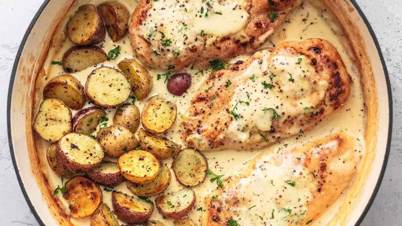 Chicken And Potatoes With Dijon Cream Sauce