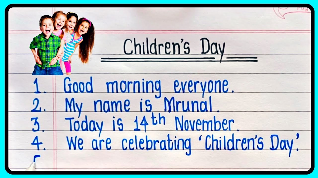 Children's Day Speech In English 10 Lines | Children's Day Speech | 14 November Childrens Day Speech