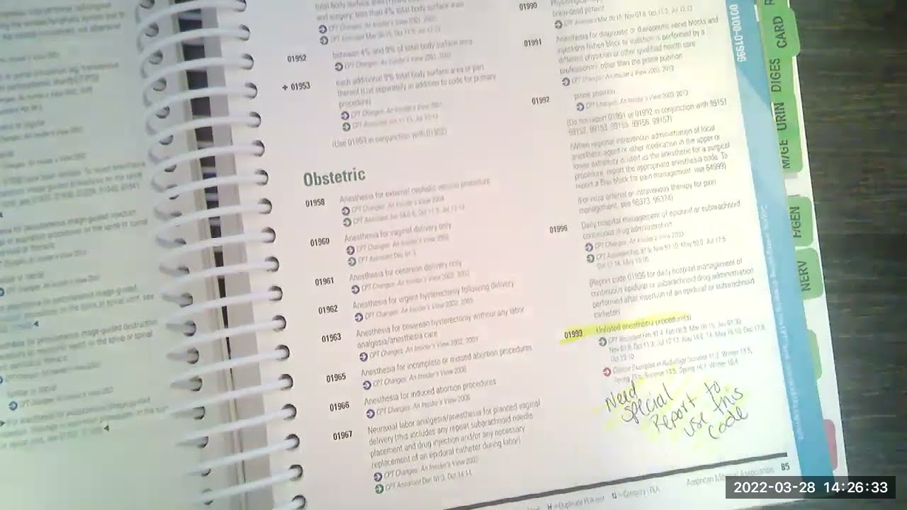 CPT Anesthesia Section Walkthrough 2022