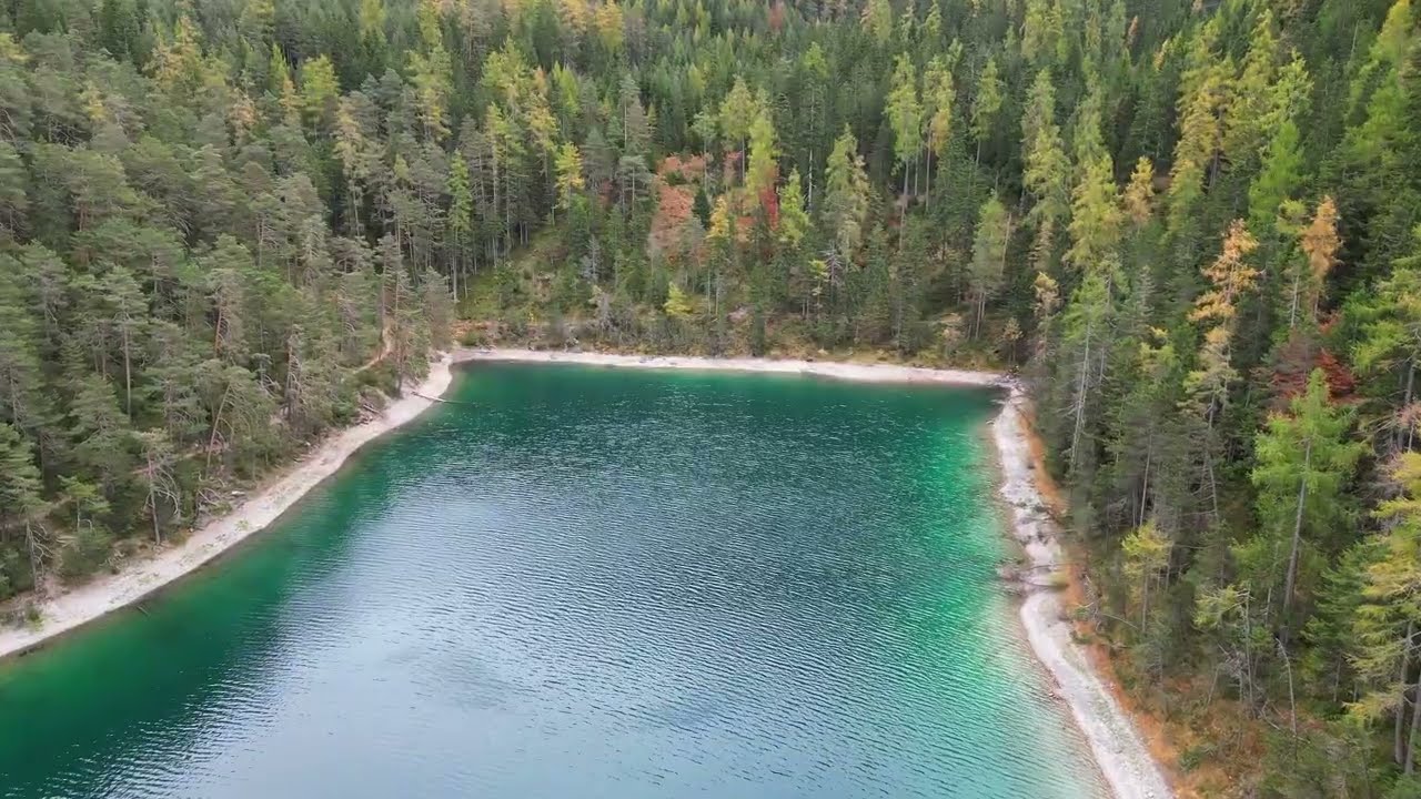 Relaxing at Blindsee Lake, South Tyrol Austria
