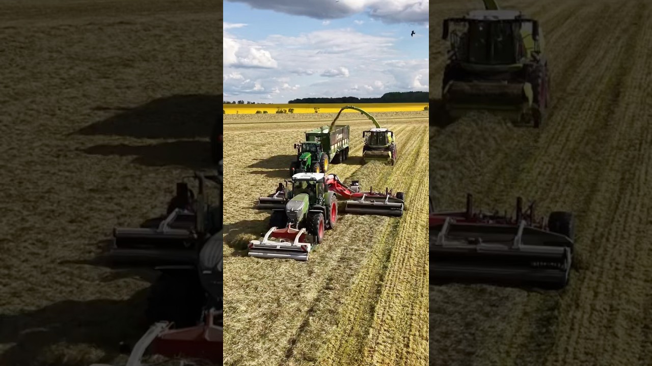 TRACTORS WORKING IN PERFECT SYNC 🚜🚜#farming #tractor #farm #agriculture #withme #dairyfarm
