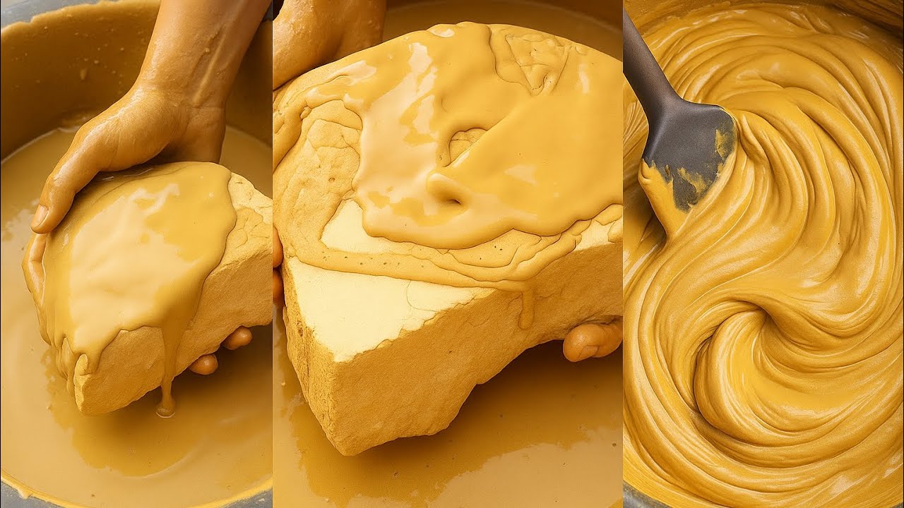 Satisfying golden mud dirt water crumbling oddly satisfying video