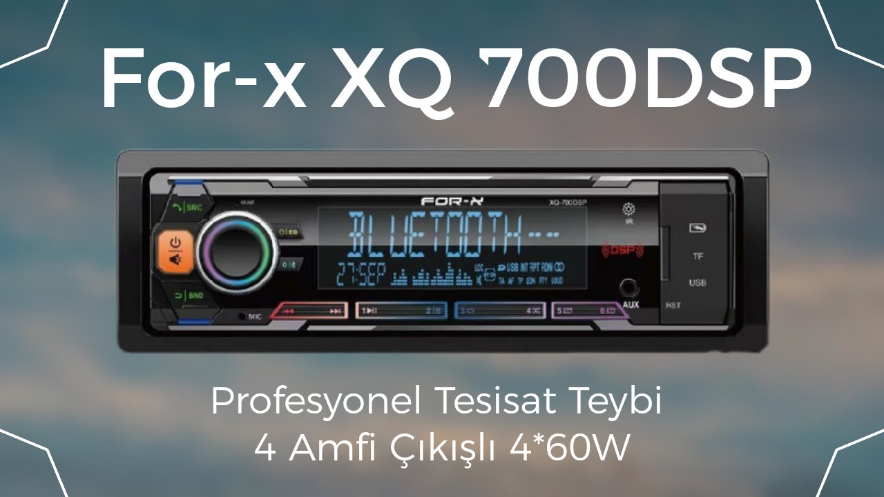 For-X XQ 700DSP Profesyonel Tesisat Teyibi 4 Amfi Çıkışlı 4*60W Bluetooth