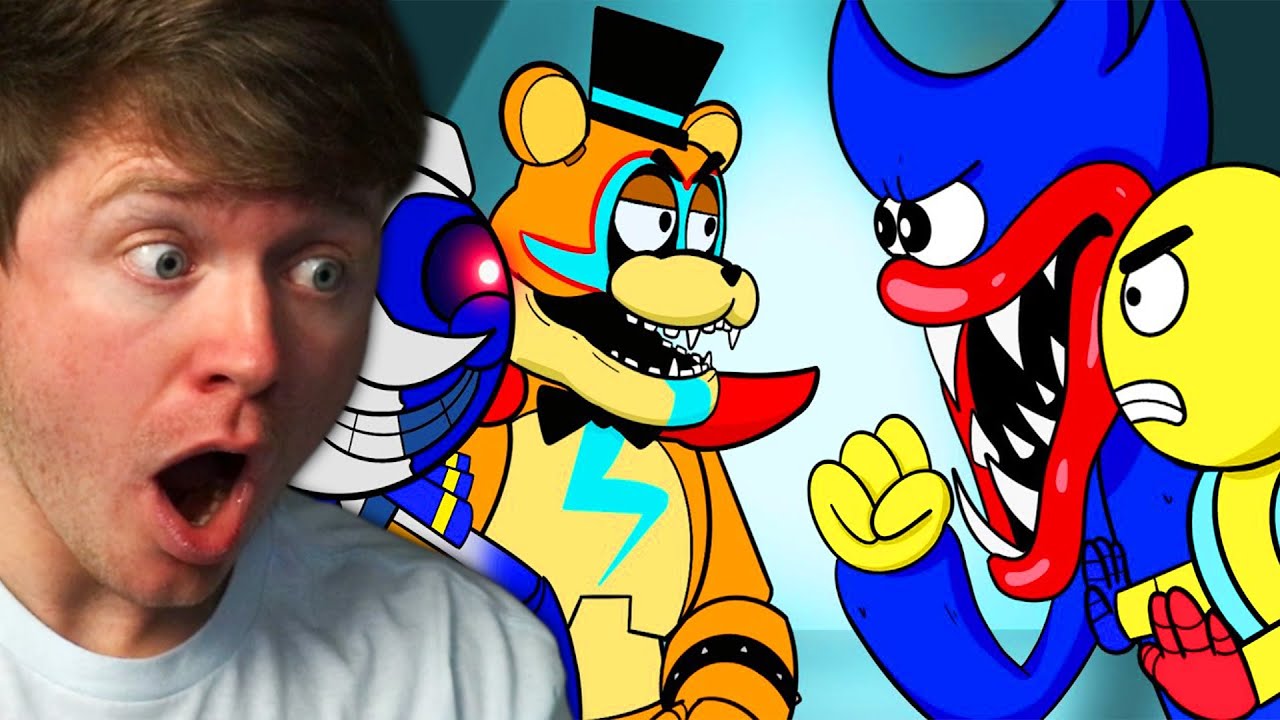 Reacting to POPPY PLAYTIME vs FNAF! (Cartoon Animation)