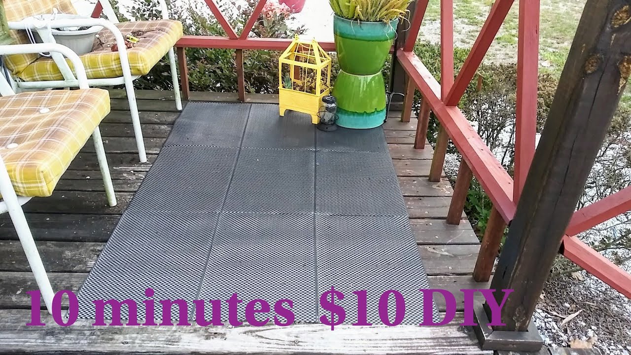 10min. $10 dollar tree DIY outdoor rug/ home decor/garden decor