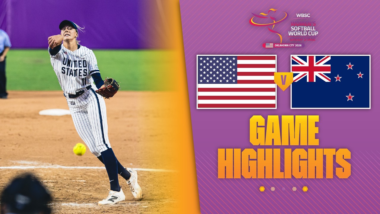 HIGHLIGHTS | USA vs New Zealand | WBSC Women's Softball World Cup - Group Stage