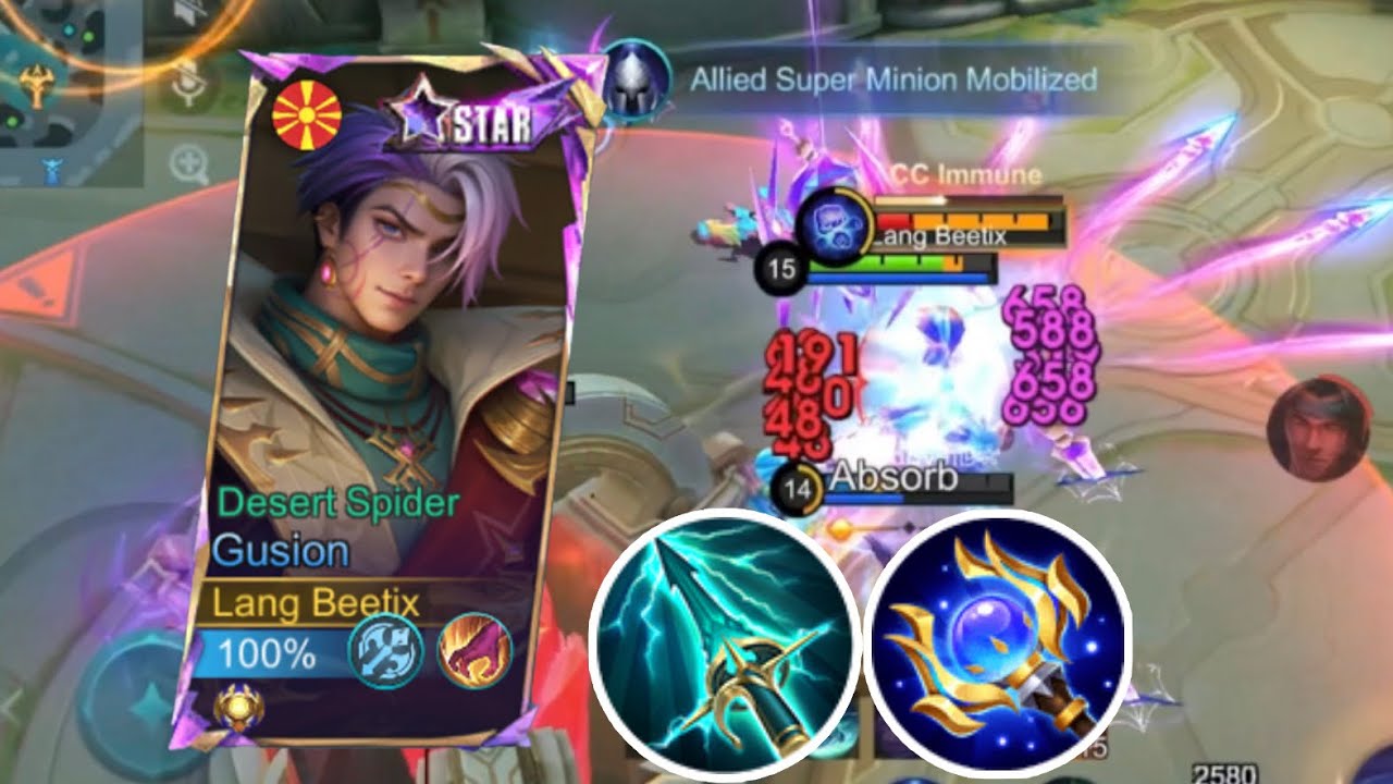 GUSION BEST BUILD MONTAGE SOLO RANK PUSH IN MOBA LEGEND 