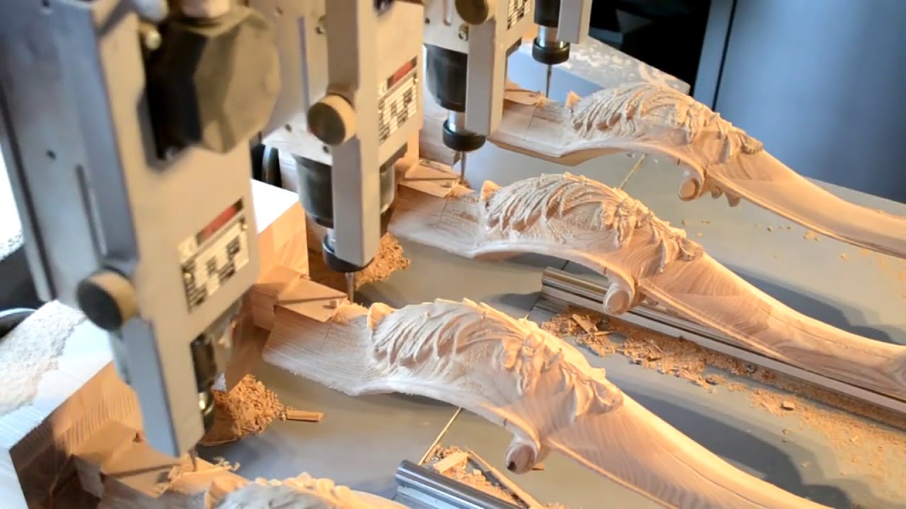 CNC Router with 4 Spindles and 4 Rotary Working