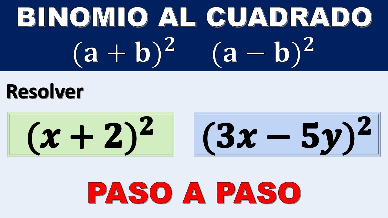 COMO CALCULAR UN BINOMIO AL CUADRADO o CUADRADO DE UN BINOMIO | PRODUCTOS NOTABLES - ALGEBRA