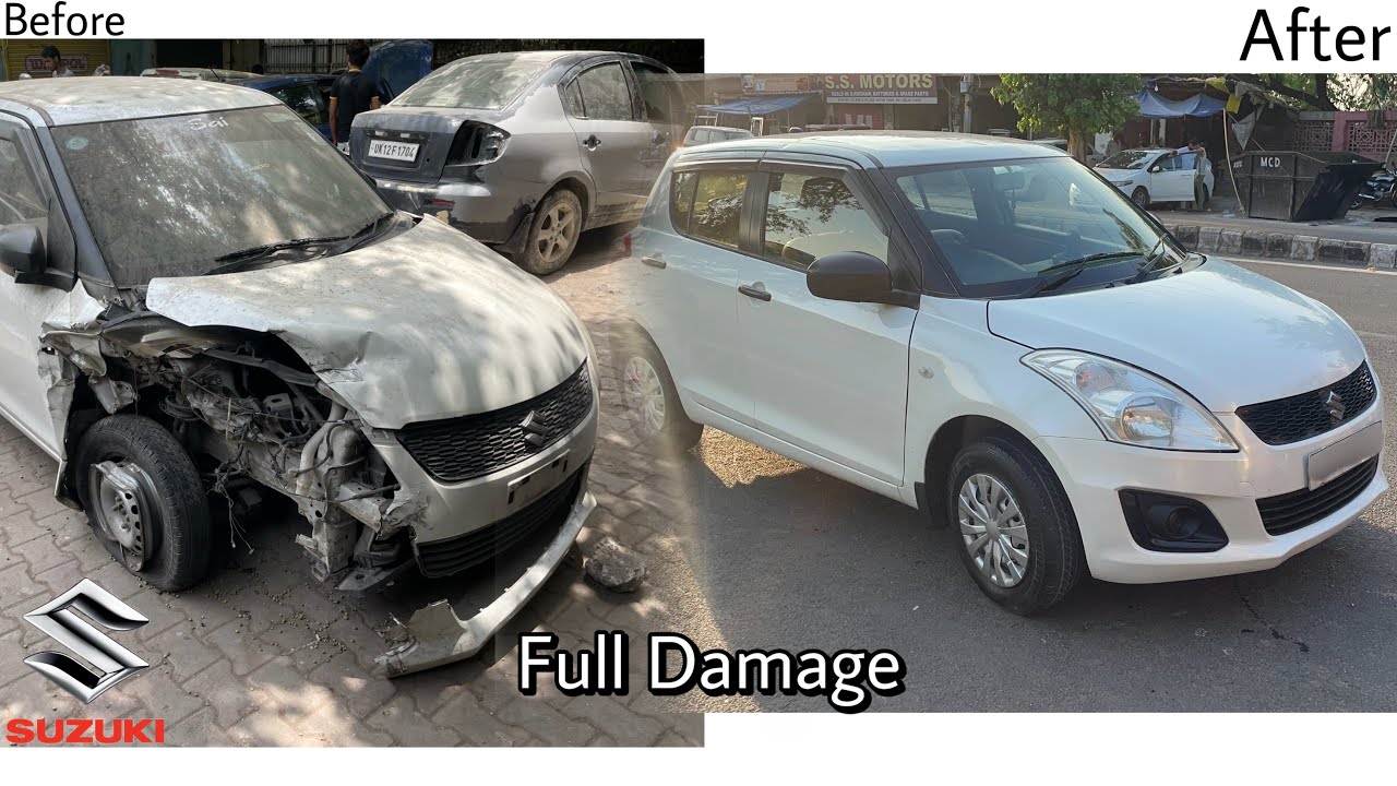 Swift Front Accident Full Repairing Process | Swift Full Dent and Paint 2022