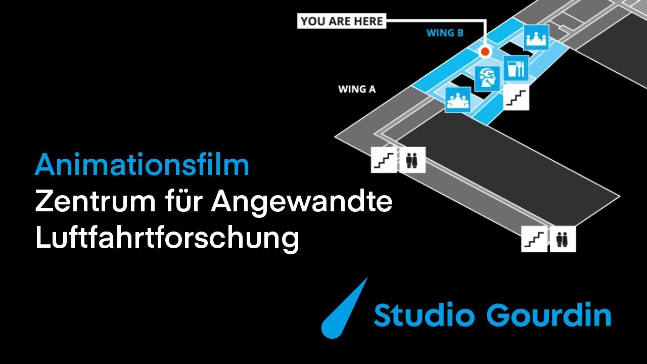 Leitsystem f&uuml;r das Zentrum f&uuml;r Angewandte Luftfahrtforschung &ndash; Animationsfilm vom Studio Gourdin