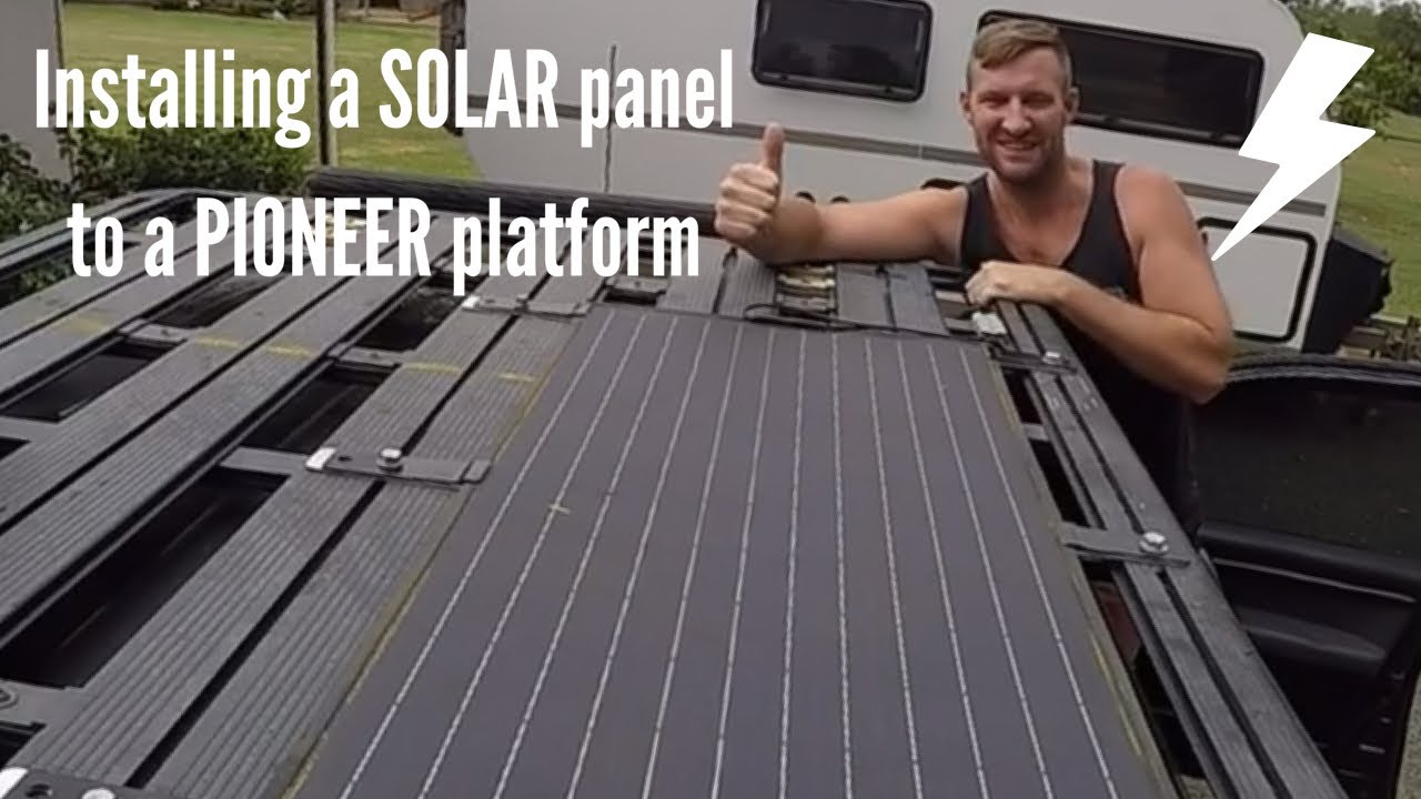 installing a SOLAR panel on a RHINO RACK pioneer platform